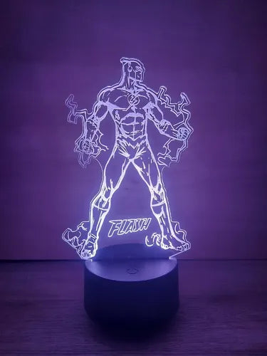 Flash Dc Comic Lampara Led Ilusion 3d Decoracion Super Heroe