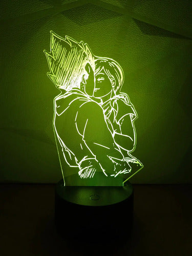 Lámpara Led Vegeta Y Bulma Dragonballz Fan Art Decorativa
