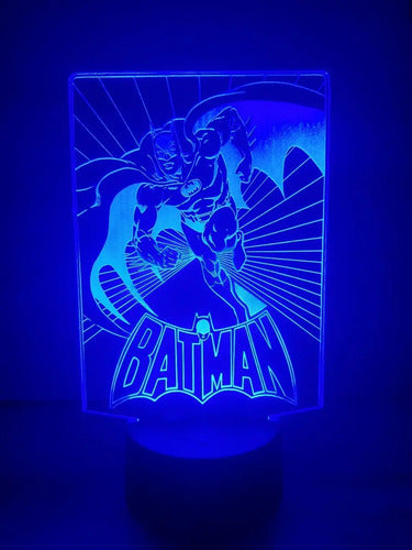 Batman Retro Comic Lampara Led 3d Decoracion Super Heroe Dc