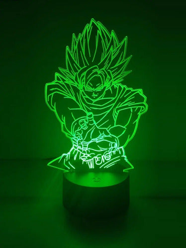 Goku Kame Hame Ha Dragon Ball Lampara Led Ilusion 3d