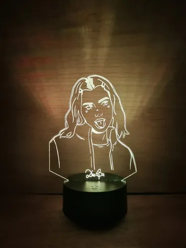 Lampara Led Dua Lipa Cantante Decoración Art Line