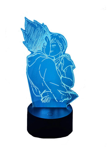 Lámpara Led Vegeta Y Bulma Dragonballz Fan Art Decorativa