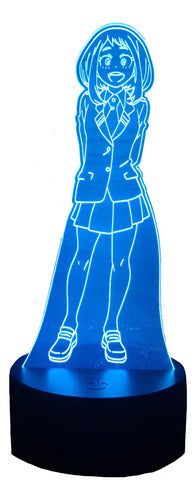 Uraraka Ochako Lampara Led 3d My Hero Academia Decoracion Negro