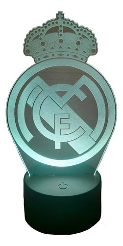 Real Madrid Fútbol Lampara Led Ilusion 3d Fanart