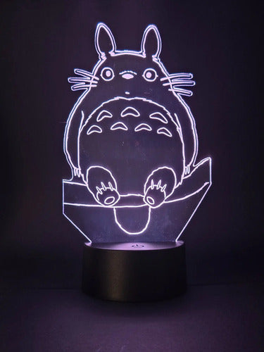 Lampara Led 3d Mi Vecino Totoro Studio Ghibli Negro