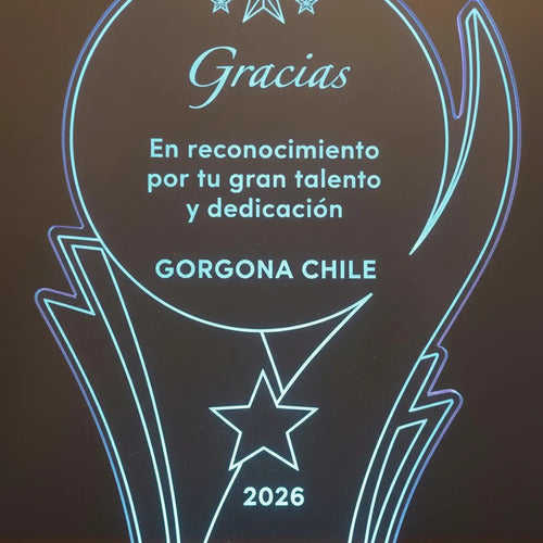 Lampara Led Galvano Reconocimiento Trofeo Personalizado