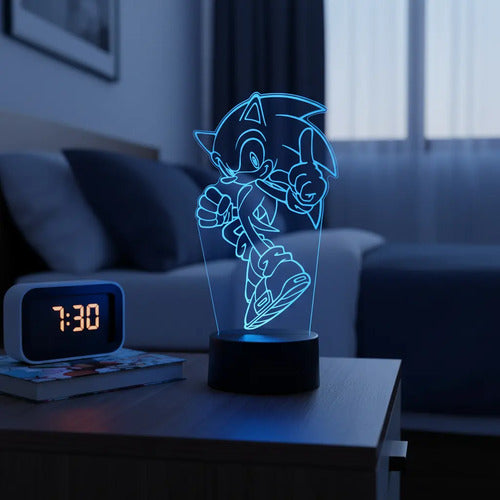 Sonic Dedo Lámpara Led Fanart Decorativo Infantil Negro