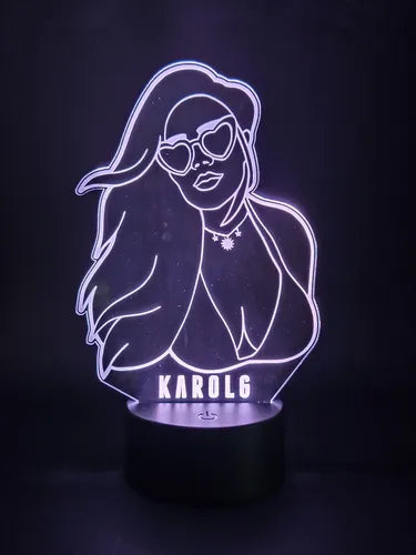 Lampara Led Ilusion 3d Karol G Decoración