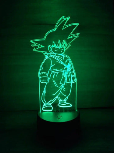 Lampara Led Ilusión 3d Goku Niño Dragon Ball Decoración