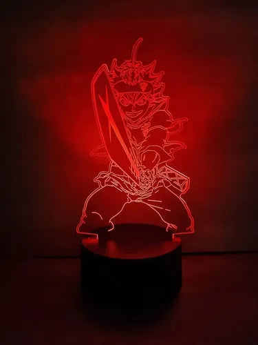 Asta Black Clover Lámpara Led Ilusión 3d Fan Art Decoración