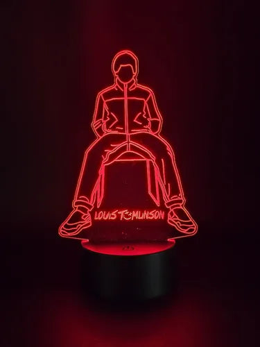 Louis Tomlinson Lampara Led 3d Decoracion One Direction Negro