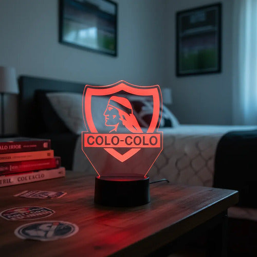 Lampara Led Equipo Colo Colo Albo Campeón Fútbol Decoración
