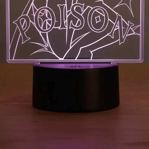 Hazbin Hotel Angel Poison Lámpara De Mesa Led Ilusión 3d Negro Transparente