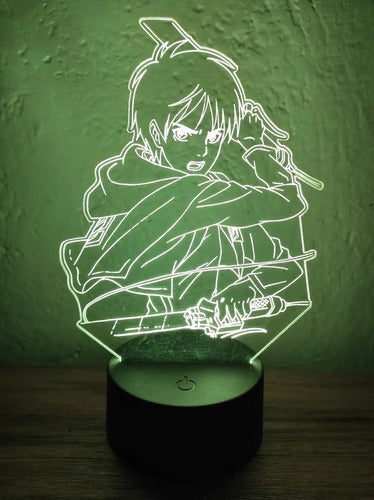 Eren Lampara Led Ilusion 3d Shingeki No Kyojin Snk Verde