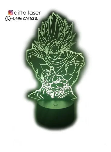 Goku Kame Hame Ha Dragon Ball Lampara Led Ilusion 3d