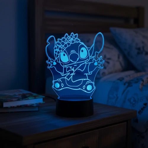Lampara Led 3d Stitch De Lilo Y Stitch Decoración Luz