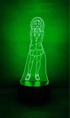 Uraraka Ochako Lampara Led 3d My Hero Academia Decoracion Negro