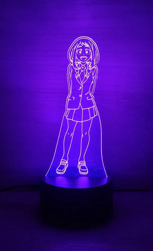 Uraraka Ochako Lampara Led 3d My Hero Academia Decoracion Negro