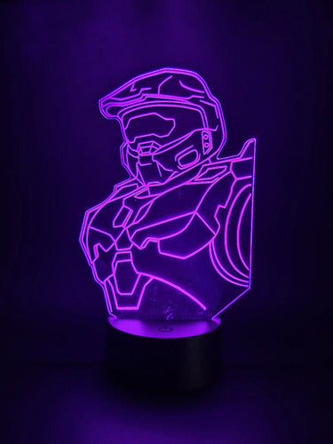 Halo Chief Master Lámpara Led Fanart Game Decoracion