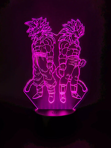 Goku Y Vegeta Ss4 Dragon Ball Gt Lámpara Led Fanart Decoraci Negro