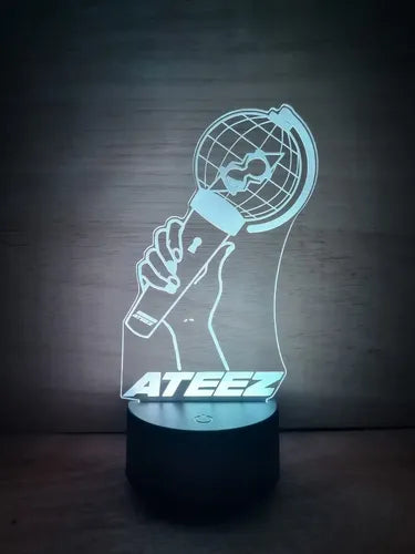 Ateez Lightstick Lightband Lampara Led Ilusion 3d Kpop Luz Negro