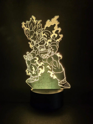 Vegeta Mega Instinto Dragon Ball Lámpara Led Luz Ilusión 3d