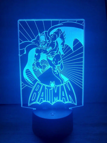 Batman Retro Comic Lampara Led 3d Decoracion Super Heroe Dc