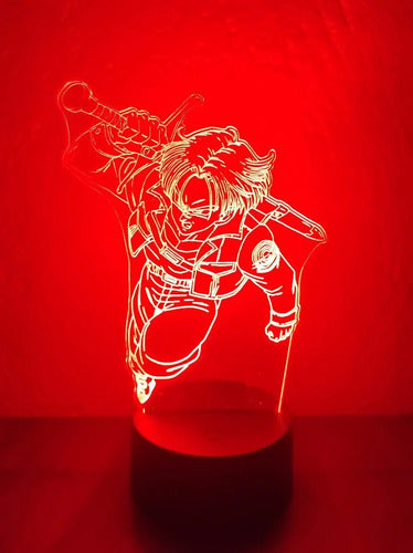 Trunks Dragon Ball Lámpara Led Ilusión 3d Anime Manga Fanart