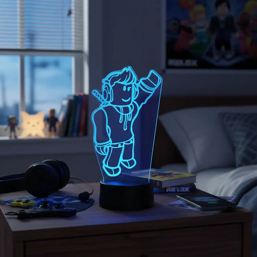 Lámpara Personaje Roblox Led Ilusión Decoración Fan Art