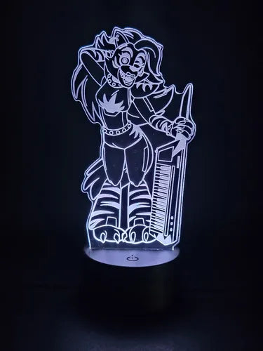 Roxy Fnaf Security Breach  Lámpara Led Ilusión 3d Fanart