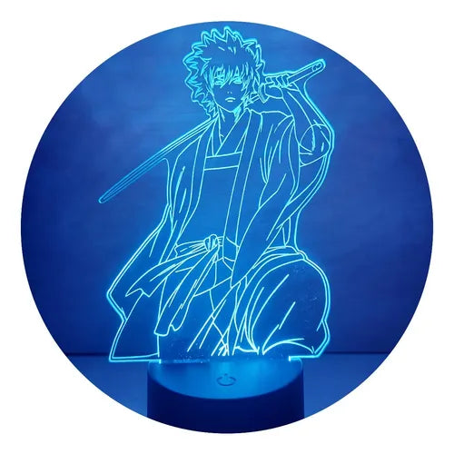 Lámpara Led Gintoki Sakata Gintama Fan Art Decoración