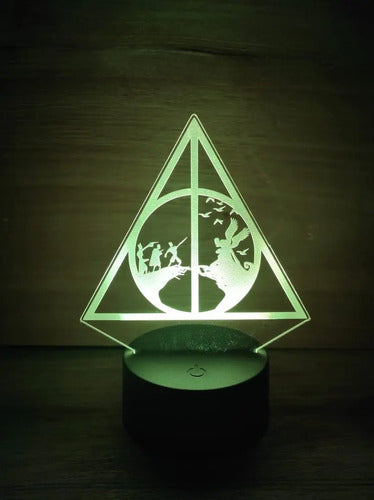 Lampara Led Ilusión 3d Reliquias De La Muerte Harry Potter