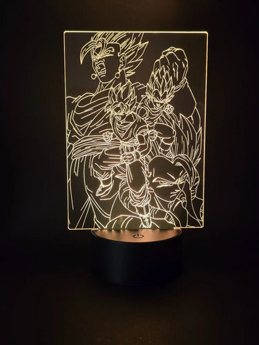 Goku Y Vegeta Fusiones Dragon Ball Z Lámpara Led Fanart Negro