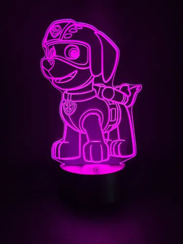Lámpara Zuma Paw Patrol Led Ilusión Decoración Fan Art