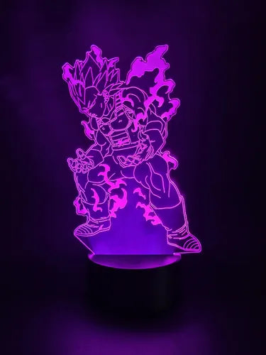 Vegeta Mega Instinto Dragon Ball Lámpara Led Luz Ilusión 3d