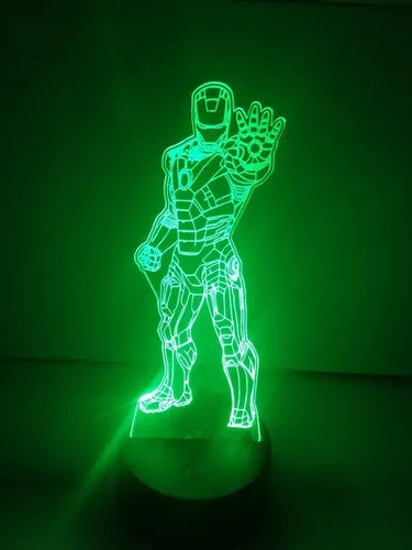 Lampara Led 3d Iron Man El Hombre De Hierro Marvel Avengers