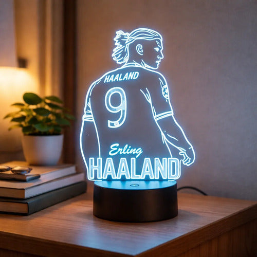 Haaland Erling Lámpara Led Ilusión 3d Futbolista Fanart
