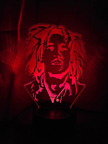 Lámpara Bob Marley Led Ilusión Decoración Fan Art