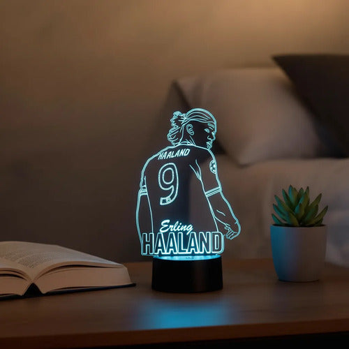 Haaland Erling Lámpara Led Ilusión 3d Futbolista Fanart