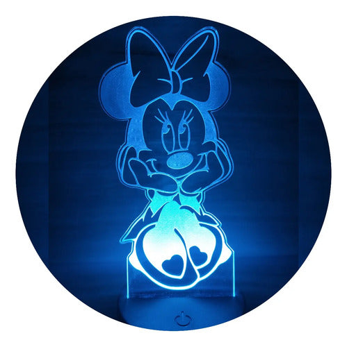Minnie Sentada Risueña Infantil Lámpara Led Animado Artline