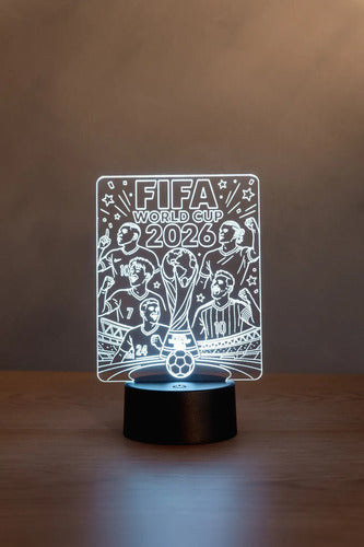 Copa Mundial 2026 Lámpara Led Ilusión 3d Futbolistas Fanart