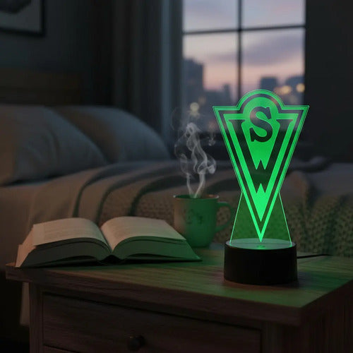 Lámpara Led Santiago Wanderers Equipo Futbol Fanart Deco