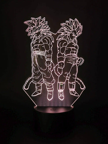 Goku Y Vegeta Ss4 Dragon Ball Gt Lámpara Led Fanart Decoraci Negro