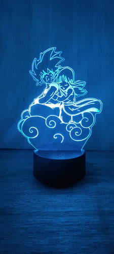 Lámpara Led Goku Y Milk Nube Dragon Ball Z Fanart Decorativa