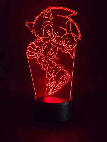 Sonic Dedo Lámpara Led Fanart Decorativo Infantil Negro