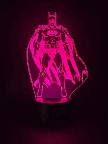 Batman Comic Lampara Led Ilusion 3d Super Heroe Dc Fanart Negro Verde
