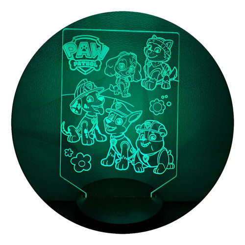 Paw Patrol Equipo Lámpara Led Fanart Infantil Decoración Negro Equipo Paw Patrol