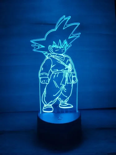 Lampara Led Ilusión 3d Goku Niño Dragon Ball Decoración