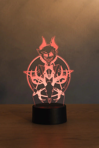 Alastor Hazbin Hotel Lámpara De Mesa Led Ilusión 3d Negro Transparente