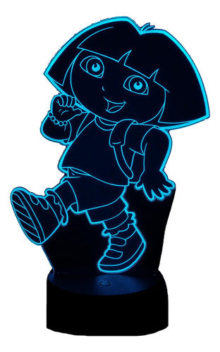 Lámpara Dora La Exploradora Led Ilusión Decoración Fan Art